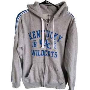 Kentucky Wildcats Full Zip Hoodie Sweatshirt Size Medium Small Stripes Sleeves